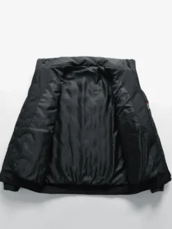 Veste Matelassée Homme Zippée En Polyester Poches Décontracté Chaud