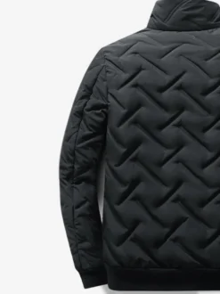 Veste Matelassée Homme Zippée En Polyester Poches Décontracté Chaud