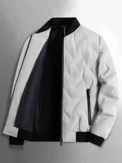 Veste Matelassée Poche À Glissière Éclaire Homme En Polyester Élégante