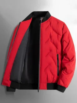 Veste Matelassée Poche À Glissière Éclaire Homme En Polyester Élégante