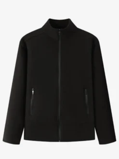 Veste Polaire Homme Unicolore Manteau Chaud Hiver Poche À Glissière Éclaire