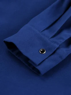Veste pour femme col rabattu boutons sur le devant style décontracté veste bleue pour femme