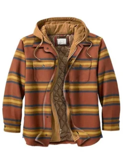 Veste Pour Homme Plaid Coton Fibres Moderne