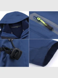 Veste Pour Hommes Bloc De Couleur Fermeture Éclair Polaire Polaire Élégant