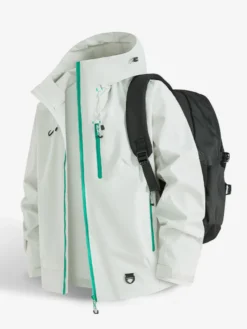 Vestes d'extérieur à capuche pour hommes manteaux coupe-vent pour couple avec poche poitrine zippée unique et poches latérales zippées