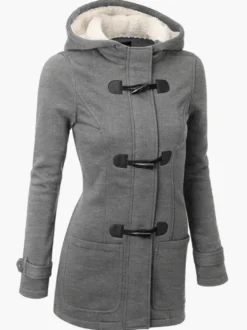 Vestes d'hiver pour femmes à capuche manteau gris vêtements d'extérieur