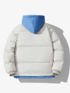 Vestes En Doublure Chaud Hiver Chic Noir Glissière Éclaire Décontracté à capuche