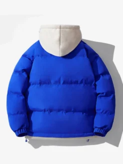 Vestes En Doublure Chaud Hiver Chic Noir Glissière Éclaire Décontracté à capuche