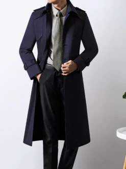 Vestes pour hommes Manteaux Bouton Col rabattu Confortable Kaki Élégant
