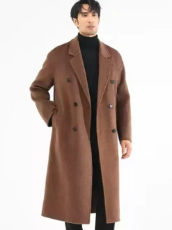 Vestes Pour Hommes Manteaux Hiver Col Rabattu À Revers Noir Chesterfield