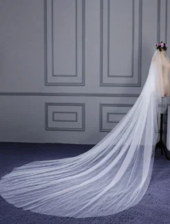 Voile 2 couches en tulle forme de cascade