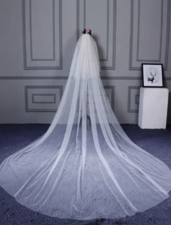 Voile 2 couches en tulle forme de cascade