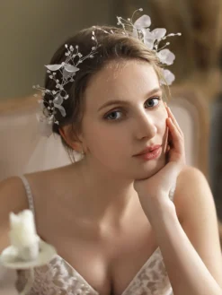 Voile de mariage fleur en tulle