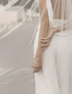 Voile de mariée en tulle délicat voile de mariée simple et long