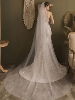 Voiles de mariage cascade Voile de mariée en tulle à un étage