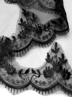 Voiles de mariage noir plissé crêpe longue voile de mariée classique