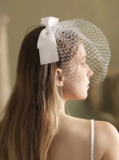 Voiles de mariage Nœuds Voile de mariée en filet à un niveau