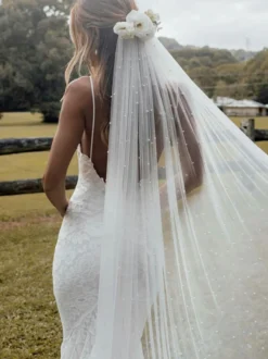 Voiles de mariage Voiles de mariée classiques en dentelle à un niveau