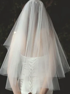 Voiles de mariage Voiles de mariée classiques en tulle à deux niveaux