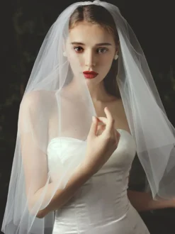 Voiles de mariage Voiles de mariée classiques en tulle à deux niveaux