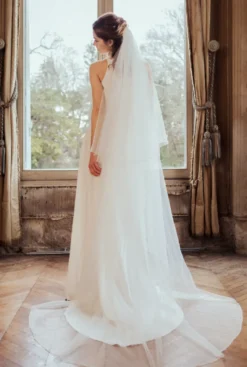 Voiles de mariage Voiles de mariée classiques à bord fini en tulle à deux niveaux