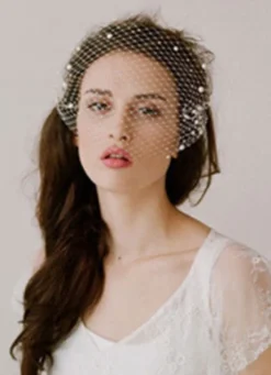 Voiles de mariée Birdcage voile Tulle perle Decor de mariage