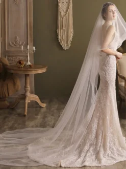 Voiles de mariée cascade Voiles de mariée en tulle à deux niveaux