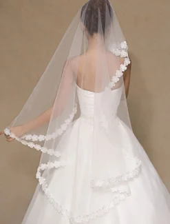 Voile voile à coude 1 couche en tulle dentelle plongeant