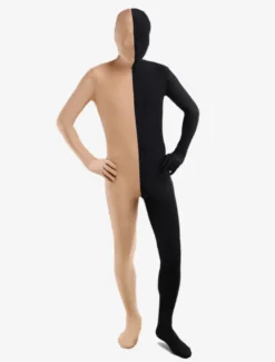 Vêtement de zentai beau combinaison enveloppé unisexe en lycra spandex effet multicolore patchwork Déguisements Halloween
