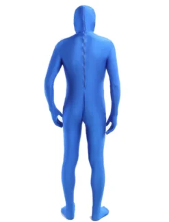 Vêtement de zentai bleu unicolore de face ouverte Déguisements Halloween
