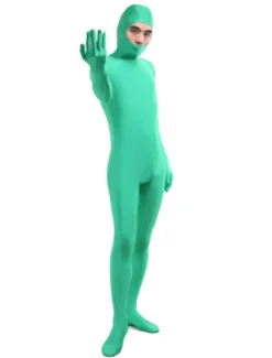 Vêtement de zentai vert bleu unicolore de face ouverte Déguisements Halloween
