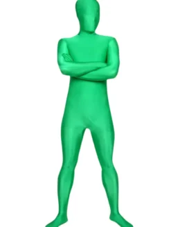 Vêtement de Zentai vert en fibre élastique Déguisements Halloween