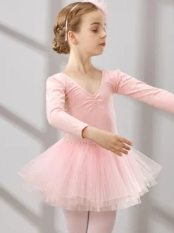 Vêtements de danse pour filles tutu à manches longues vêtements d'entraînement vêtements de performance de danse