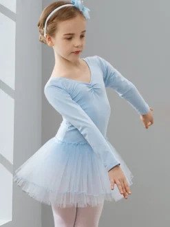 Vêtements de danse pour filles tutu à manches longues vêtements d'entraînement vêtements de performance de danse