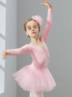 Vêtements de danse pour filles tutu à manches longues vêtements d'entraînement vêtements de performance de danse