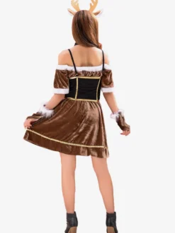 Vêtements de fête de costume de Noël de renne mignon de Noël marron