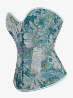 Vêtements vintage Corset vintage Vêtements vintage pour femmes Corset à lacets bleu ciel clair Imprimé floral rétro pour adultes