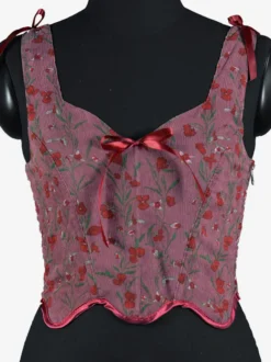 Vêtements vintage Corset vintage Vêtements vintage pour femmes Corset à lacets blanc écru Imprimé pour adultes Rétro pour femmes