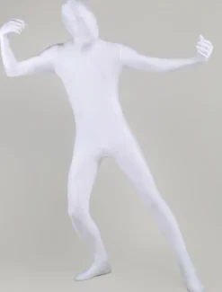 Zentai Blanc Déguisements Halloween Lycra Spandex Unisexe Combinaison Costume Enveloppé Complet