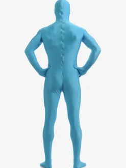 Zentai Bleu ciel Visage ouvert Déguisements Halloween 2026 Bodysuit Lycra Déguisements Halloween Morphsuits