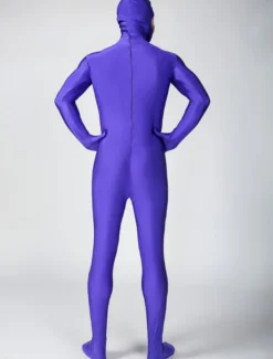 Zentai combinaison Face ouverte unisexe en lycra spandex violet Déguisements Halloween