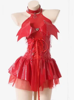 Zentai Sexy Halloween Costumes Zentai Sexy Femmes Petit Diable Jupe Courte Fille Chaude Collants Uniforme Catsuit