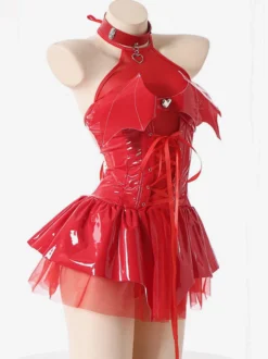 Zentai Sexy Halloween Costumes Zentai Sexy Femmes Petit Diable Jupe Courte Fille Chaude Collants Uniforme Catsuit