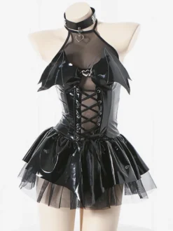 Zentai Sexy Halloween Costumes Zentai Sexy Femmes Petit Diable Jupe Courte Fille Chaude Collants Uniforme Catsuit