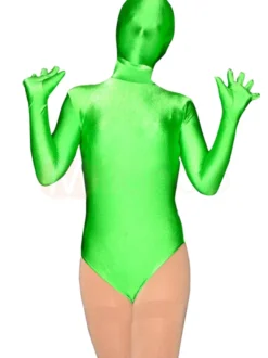 Zentai unisexe demi-long en lycra vert Déguisements Halloween