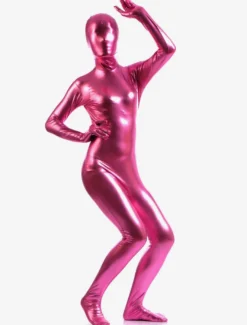 Zentaï métallique brillant rose Déguisements Halloween