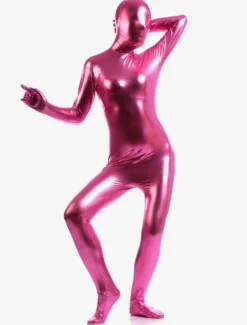Zentaï métallique brillant rose Déguisements Halloween