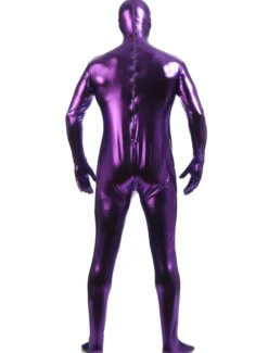 Zentaï métallique brillant violet foncé Déguisements Halloween